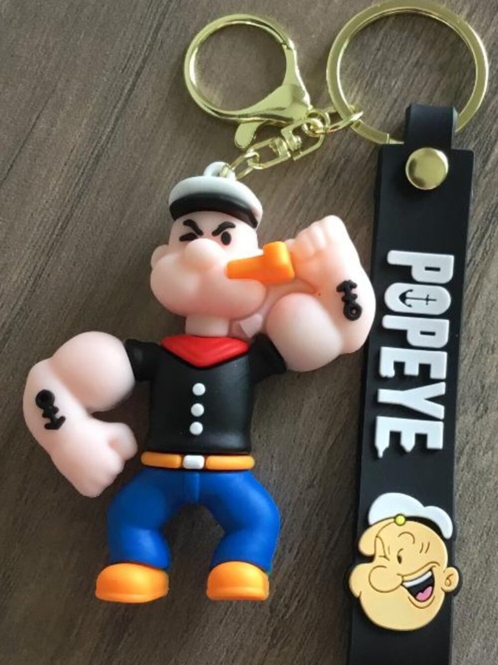 Popeye the Sailor Man 3D Silicone Keychain Bag Charm NWOT